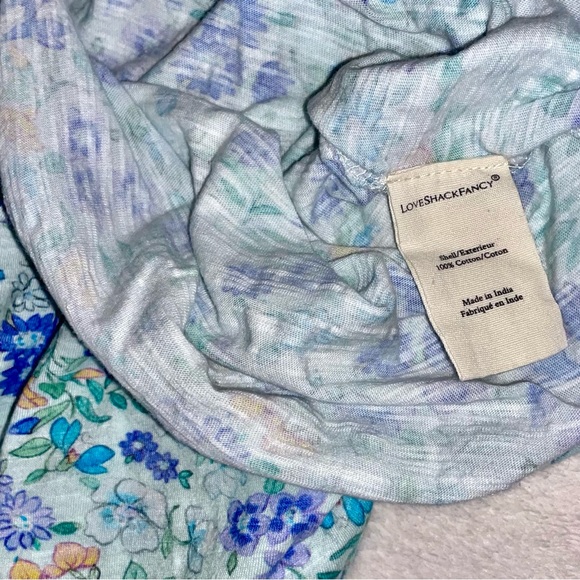 LoveShackFancy Blue Floral Albany Tank Top in Frosted Jade size Medium - Picture 6 of 7